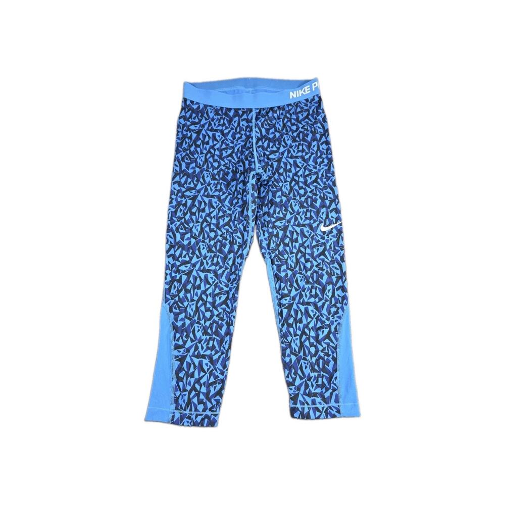 Nike Pro Dri Fit Women's Sz L Capri Tie Printed Crop Tights Capri Activewear C10